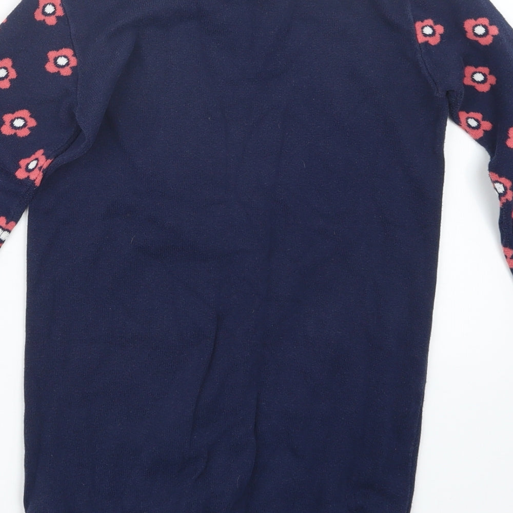 Peppa Pig Girls Blue  Knit Pullover Jumper Size 6-7 Years  - Peppa Pig