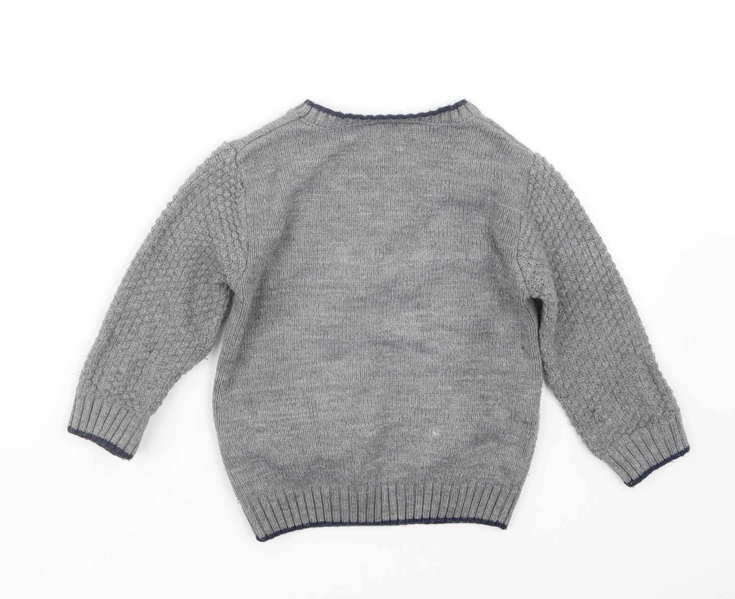 George Boys Grey  Knit Pullover Jumper Size 2-3 Years