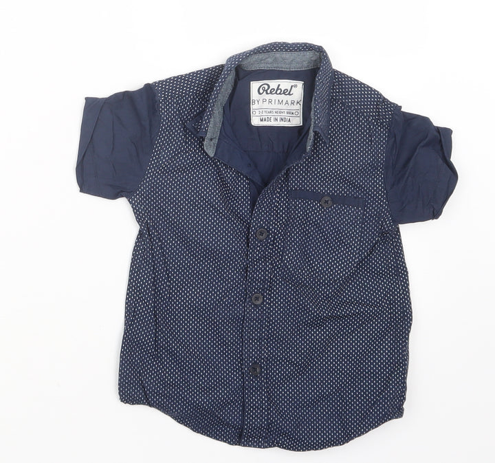 Rebel Boys Blue   Basic Button-Up Size 2-3 Years