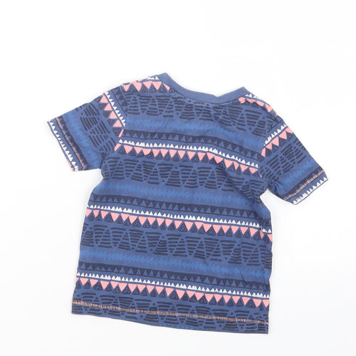 George Girls Blue Geometric  Basic T-Shirt Size 18-24 Months