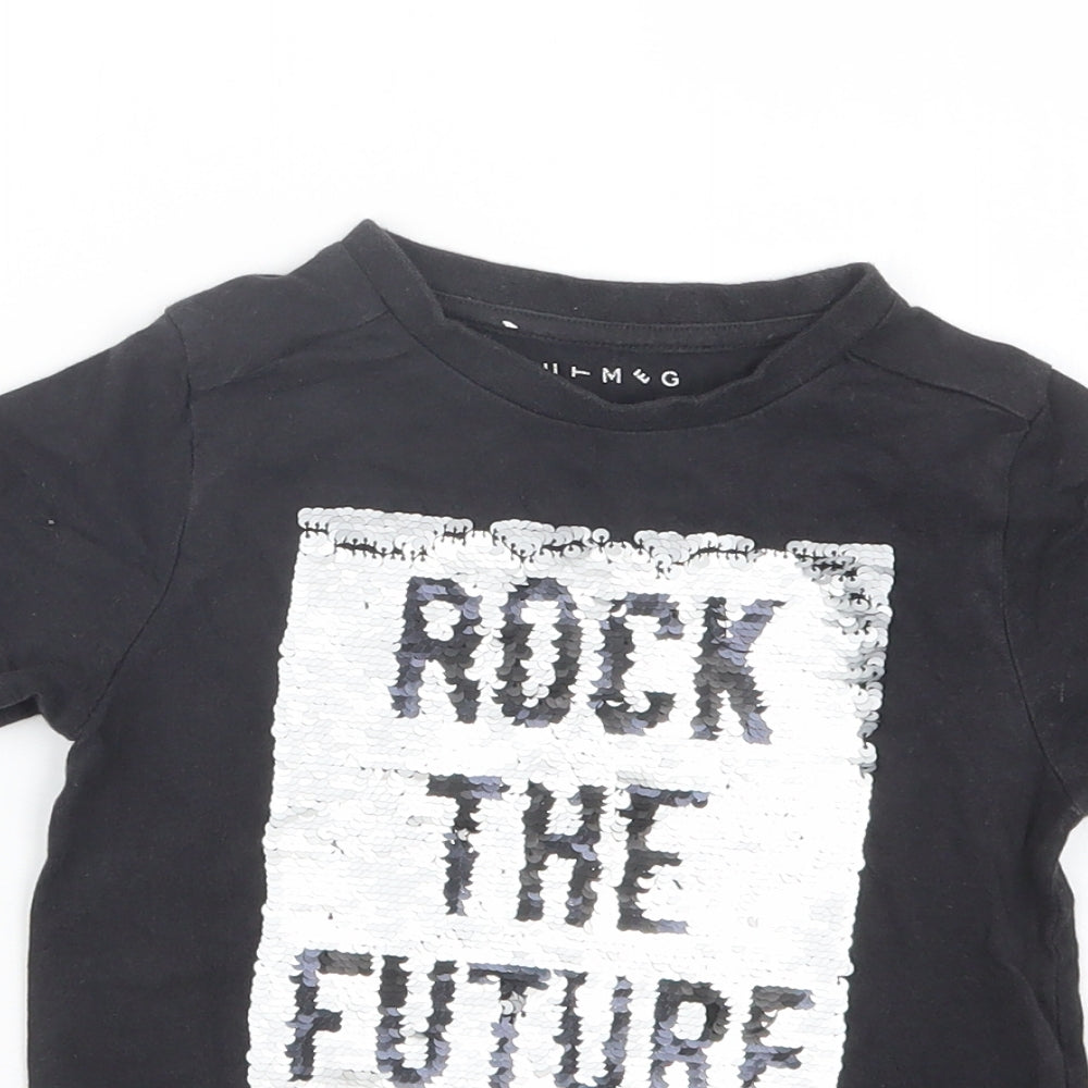 Nutmeg Boys Black   Basic T-Shirt Size 3-4 Years