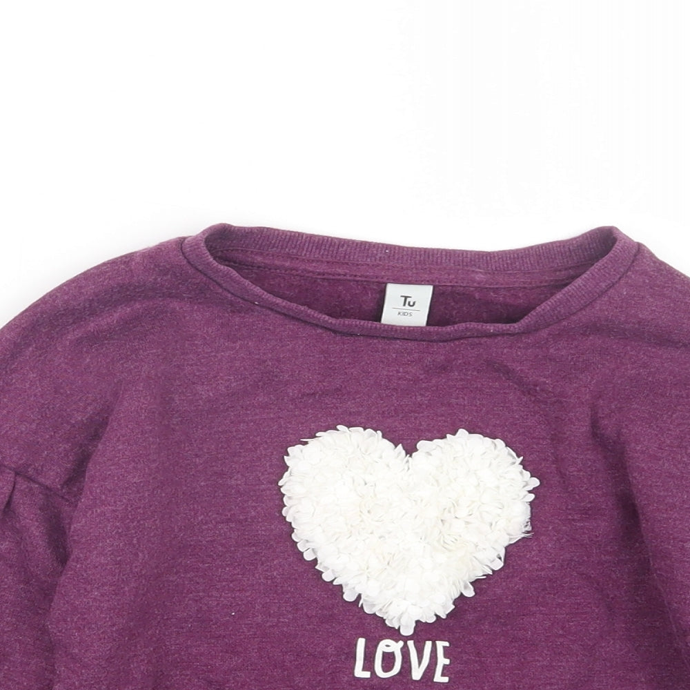 TU Girls Purple   Pullover Jumper Size 6-7 Years