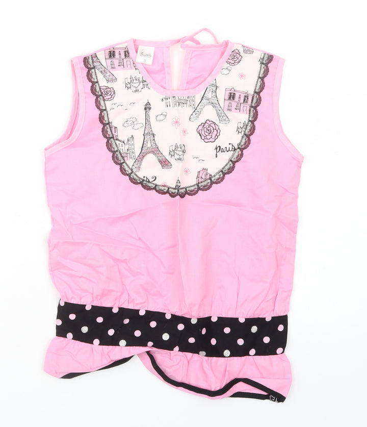 Little Girls Pink Basic T-Shirt Size 8 Years