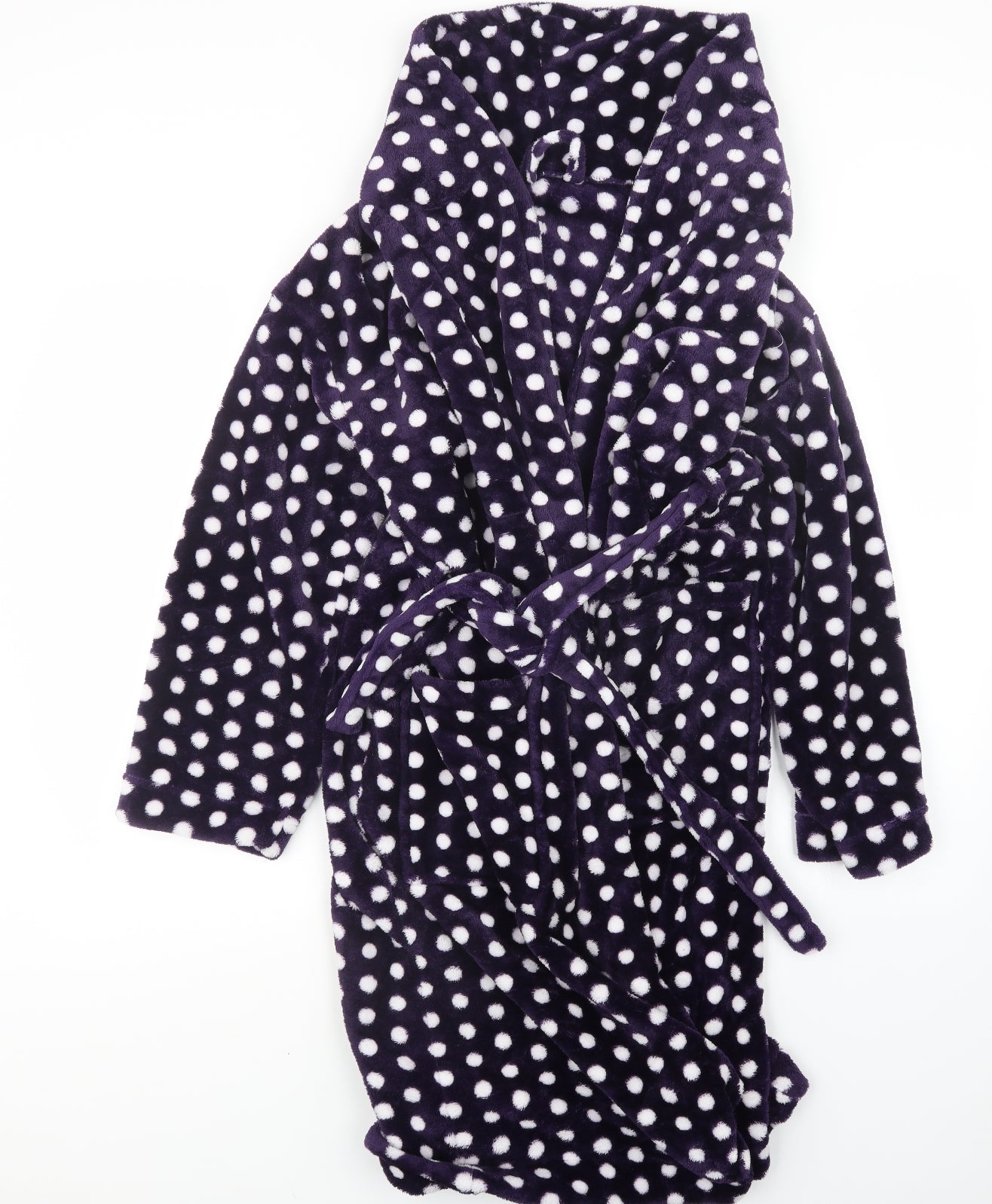 Marks and Spencer Womens Purple Polka Dot  Top Robe Size 12