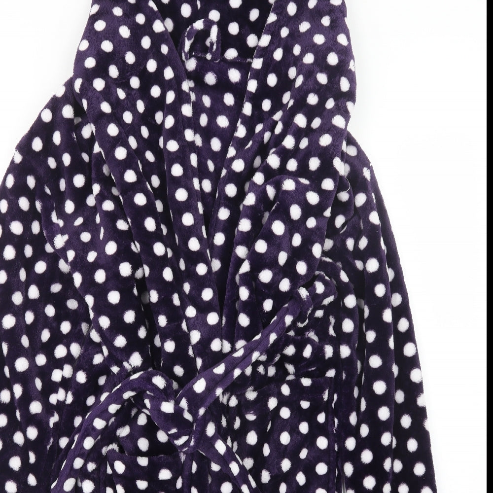 Marks and Spencer Womens Purple Polka Dot  Top Robe Size 12