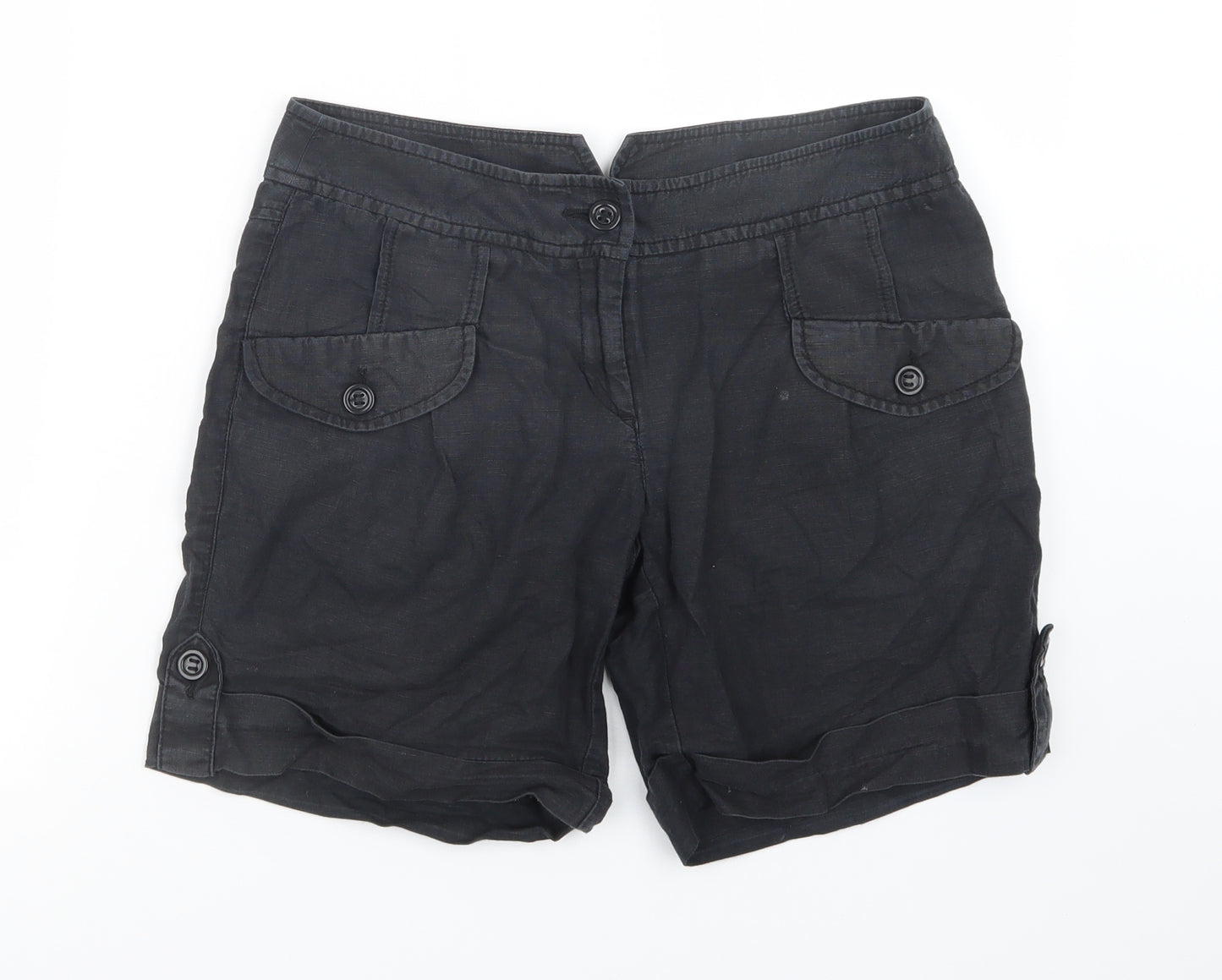 Topshop Womens Black   Boyfriend Shorts Size 8