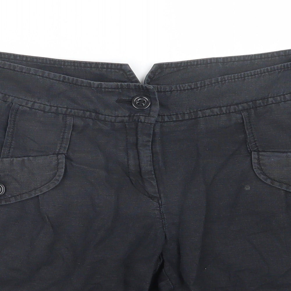 Topshop Womens Black   Boyfriend Shorts Size 8