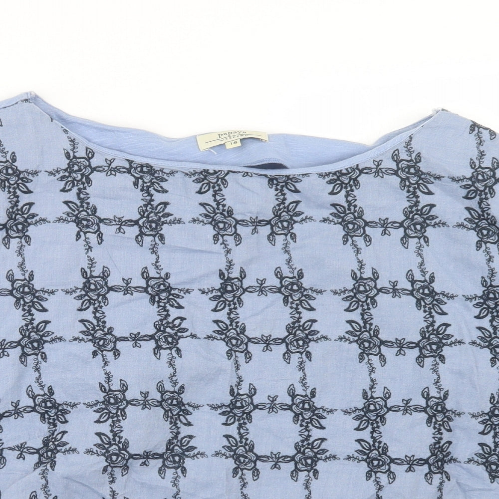 Papaya Womens Blue   Basic T-Shirt Size 18