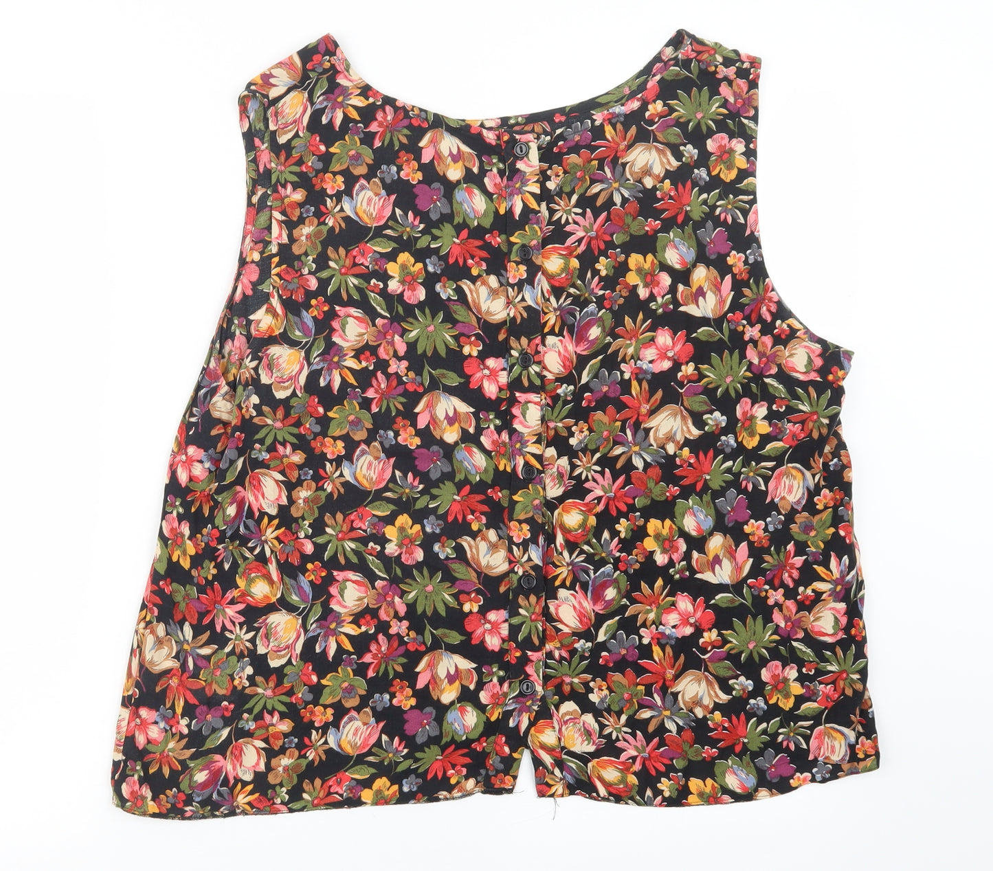 Atmosphere Womens Black Floral  Basic Tank Size 18