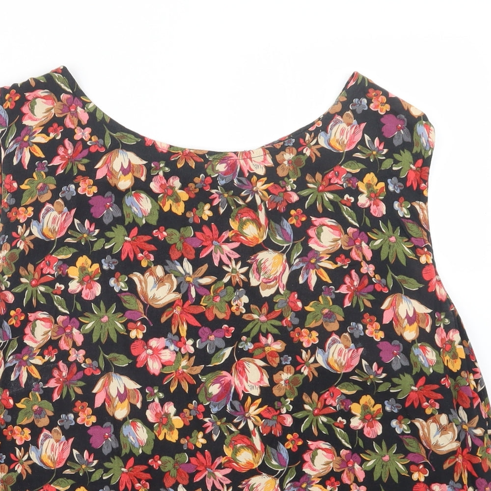 Atmosphere Womens Black Floral  Basic Tank Size 18