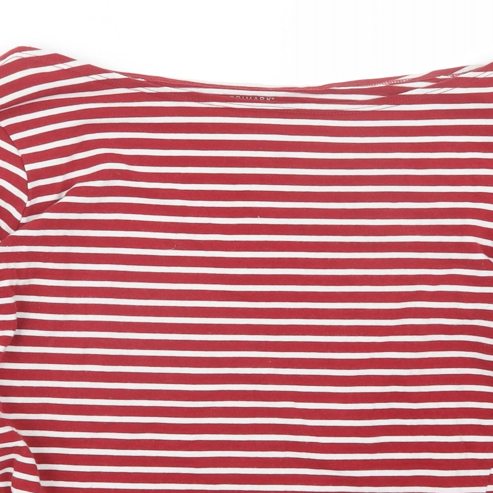 Primark Womens Red Striped  Basic T-Shirt Size 14