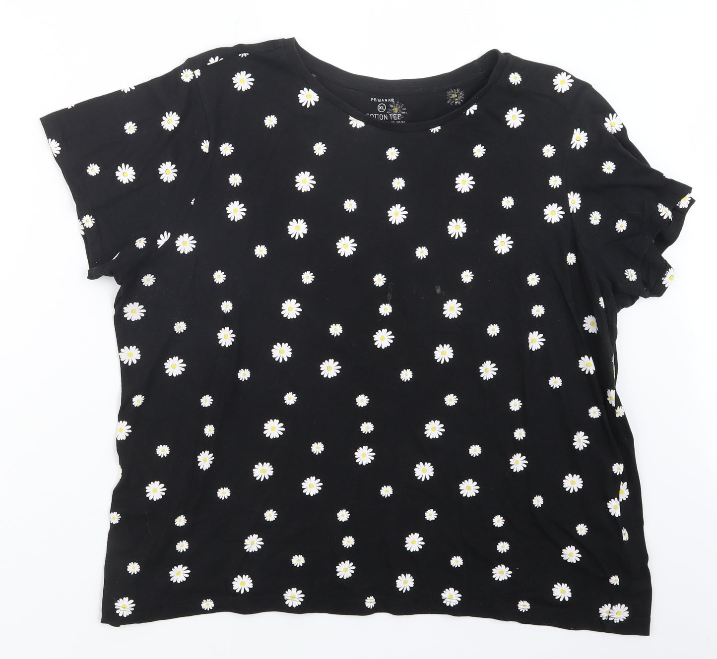 Primark Womens Black Floral  Basic T-Shirt Size 18