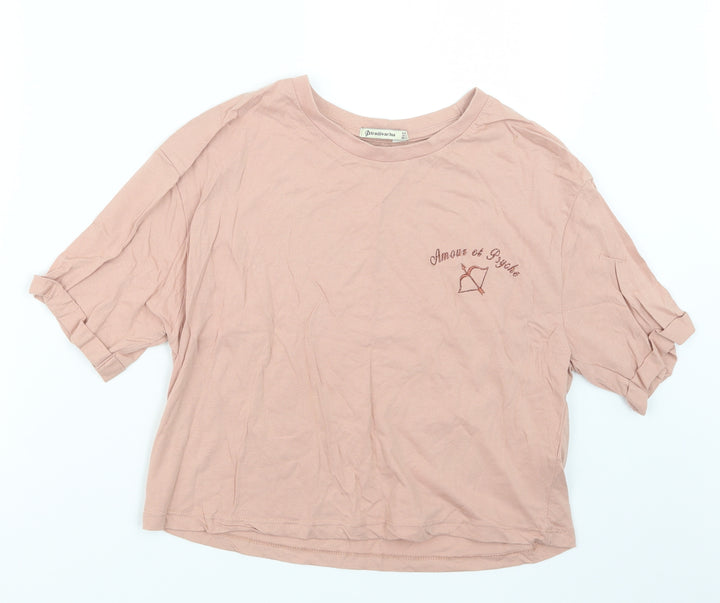 Stradivarius Womens Pink   Basic T-Shirt Size M
