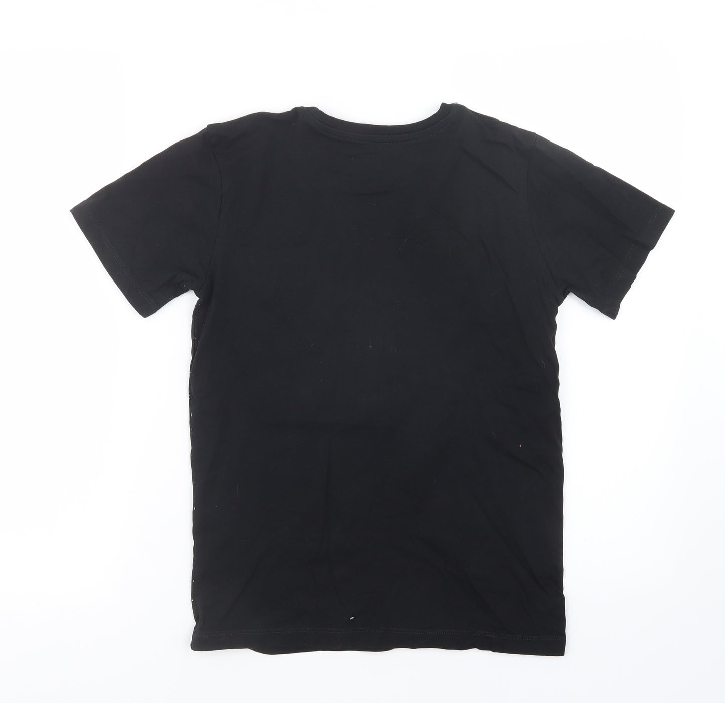 Preworn Boys Black   Basic T-Shirt Size 10-11 Years  - Christmas