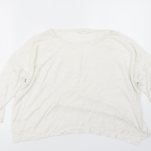 Stradivarius Womens White  Knit Pullover Jumper Size M