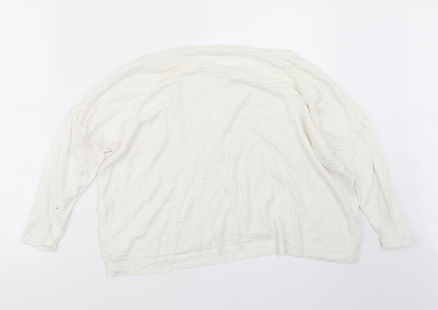 Stradivarius Womens White  Knit Pullover Jumper Size M