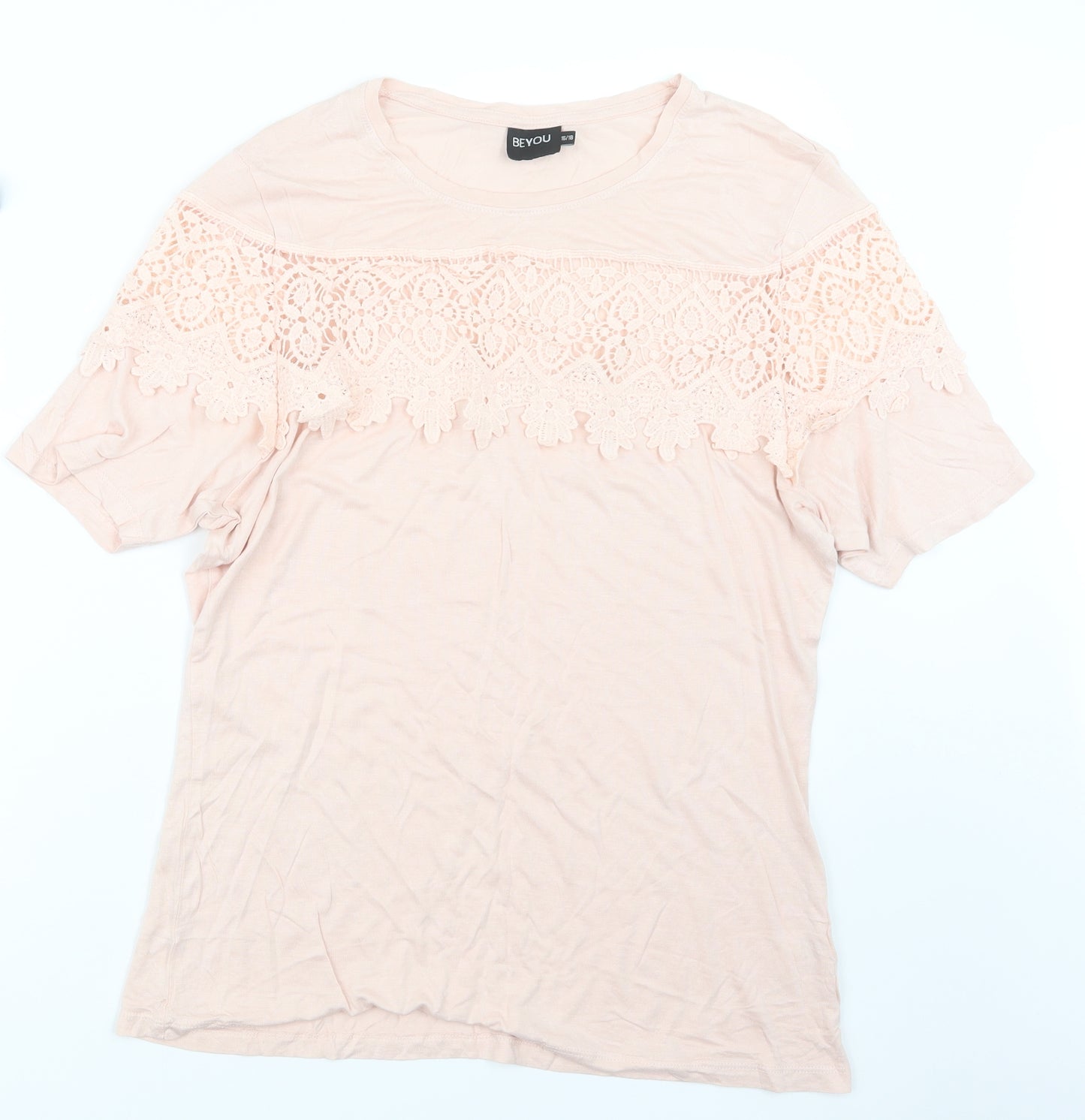 Be You  Womens Pink   Basic T-Shirt Size 16
