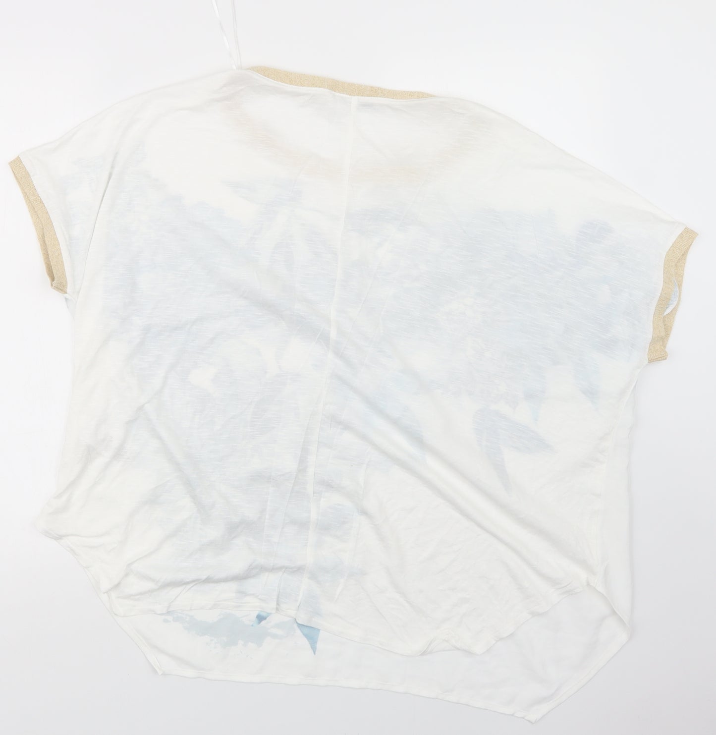 Evans Womens White Geometric  Basic Blouse Size 10