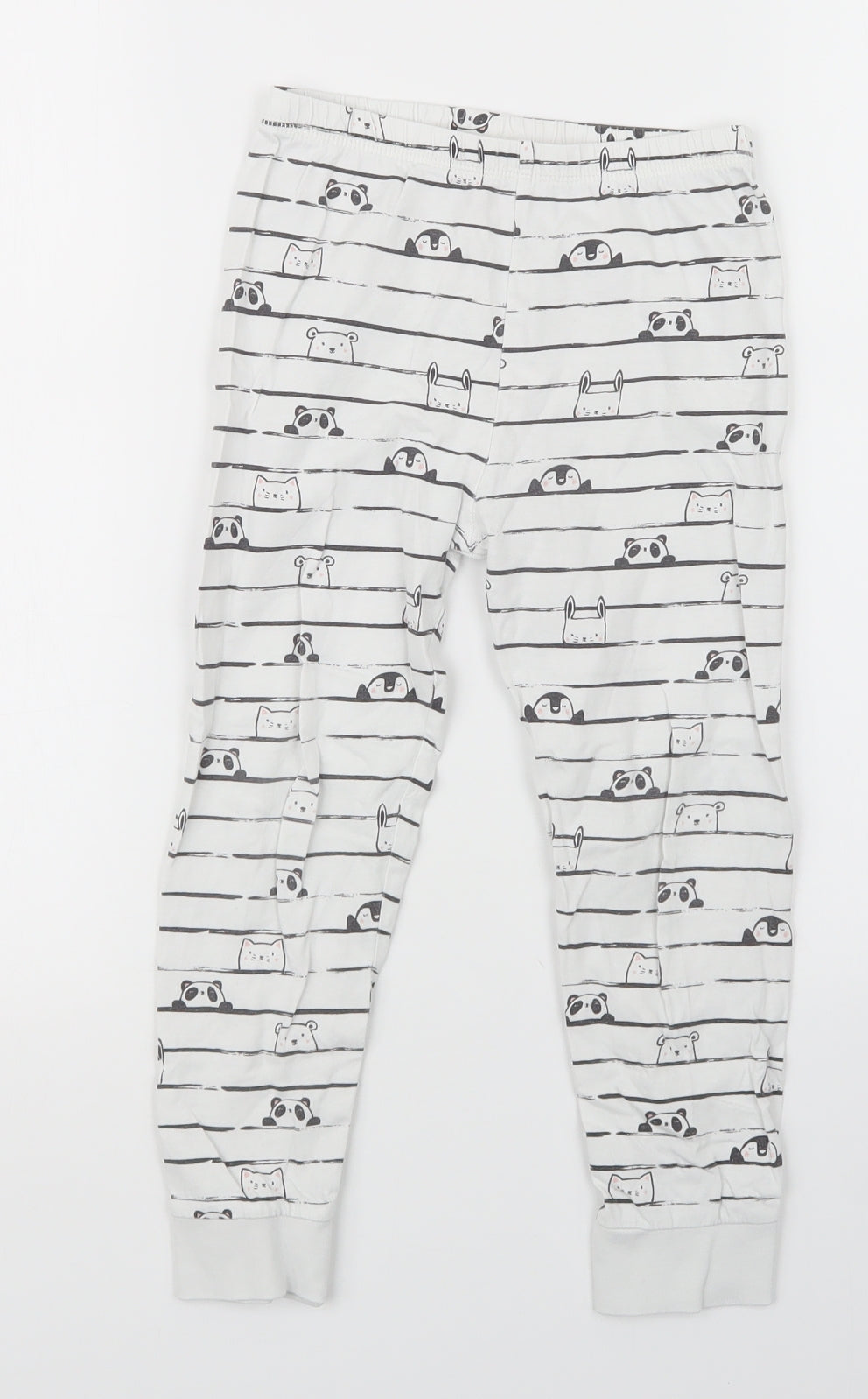 George Girls White Geometric  Capri Trousers Size 5-6 Years