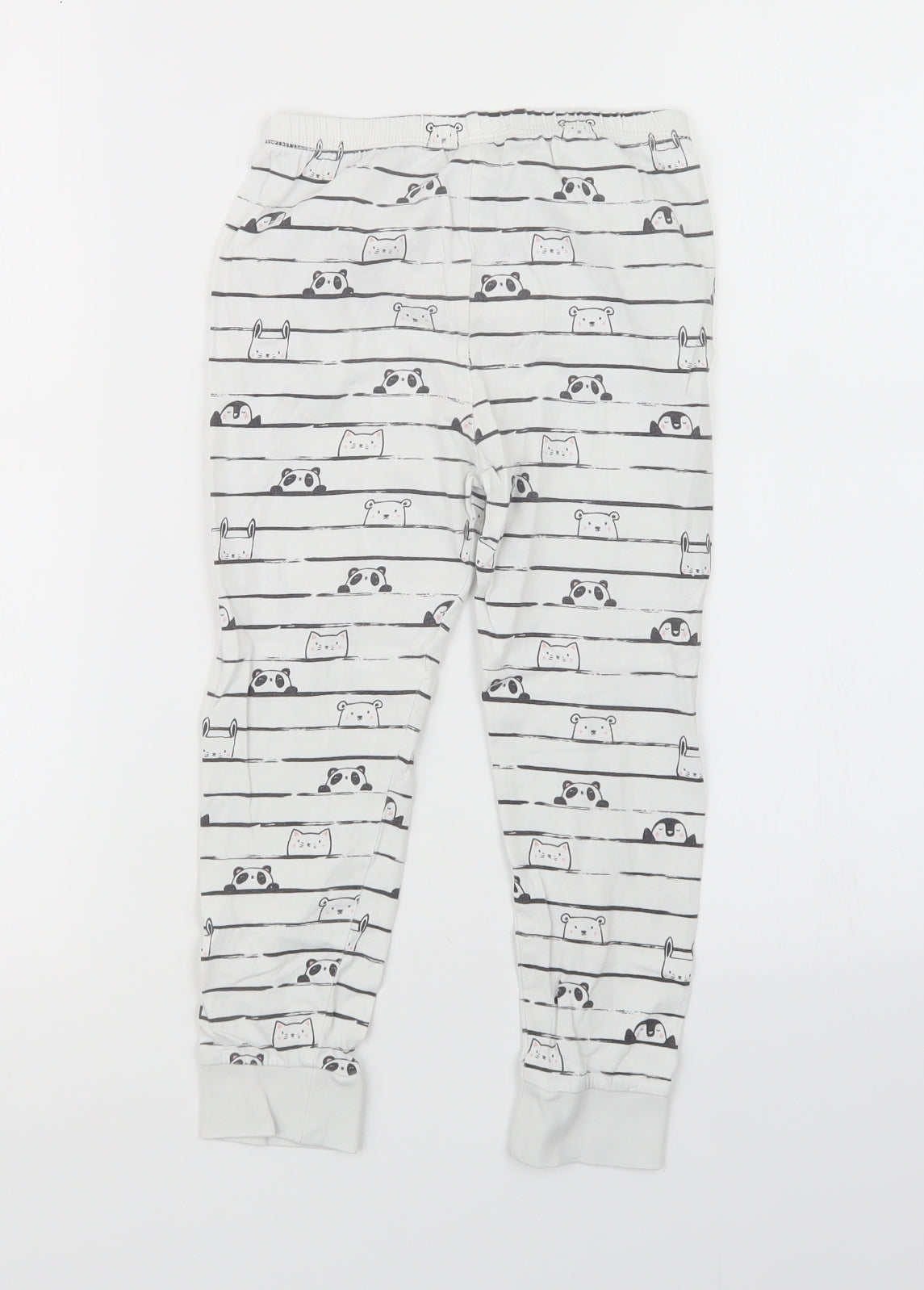 George Girls White Geometric  Capri Trousers Size 5-6 Years