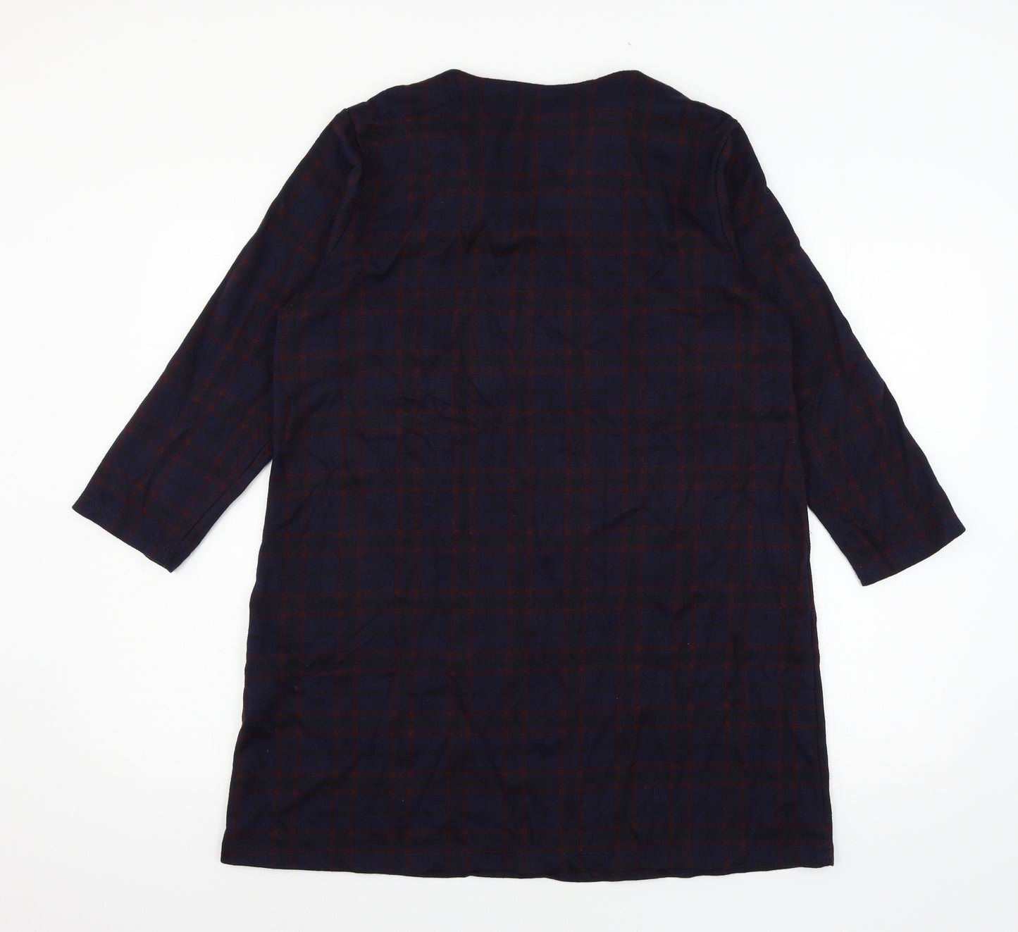 Isle Womens Blue Plaid  Mini  Size 14