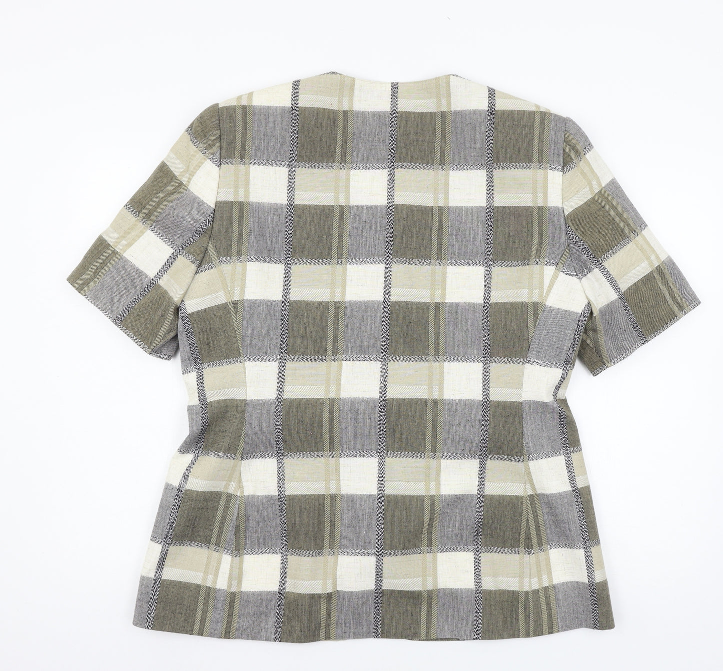 St Michael Womens Beige Plaid  Jacket  Size 18