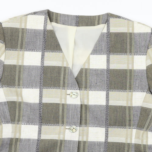 St Michael Womens Beige Plaid  Jacket  Size 18