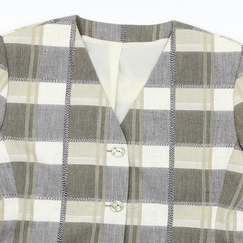 St Michael Womens Beige Plaid  Jacket  Size 18