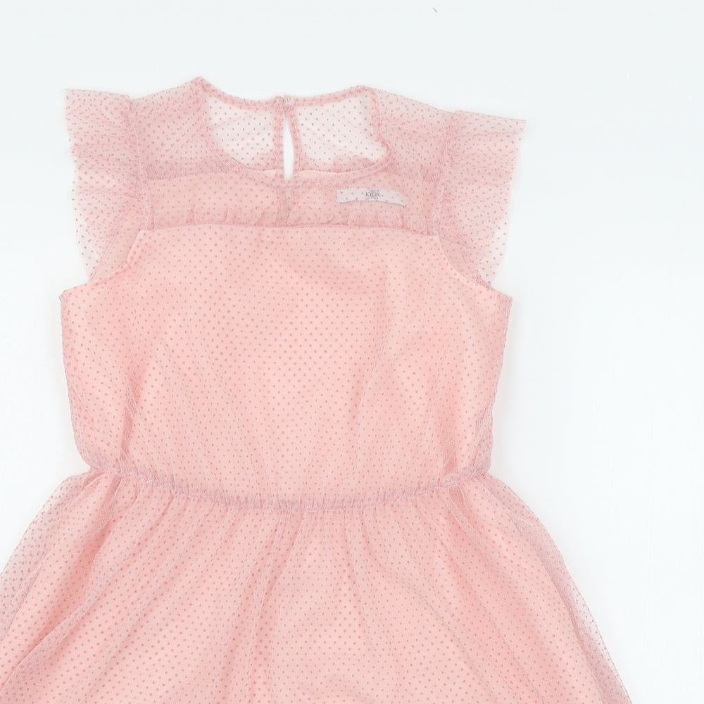 Marks and Spencer Girls Pink  Mesh Fit & Flare  Size 8-9 Years