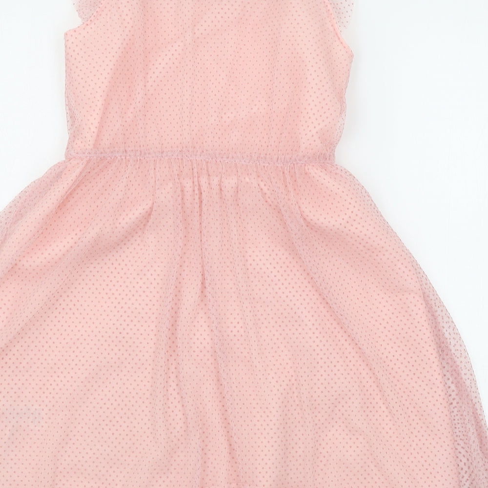 Marks and Spencer Girls Pink  Mesh Fit & Flare  Size 8-9 Years