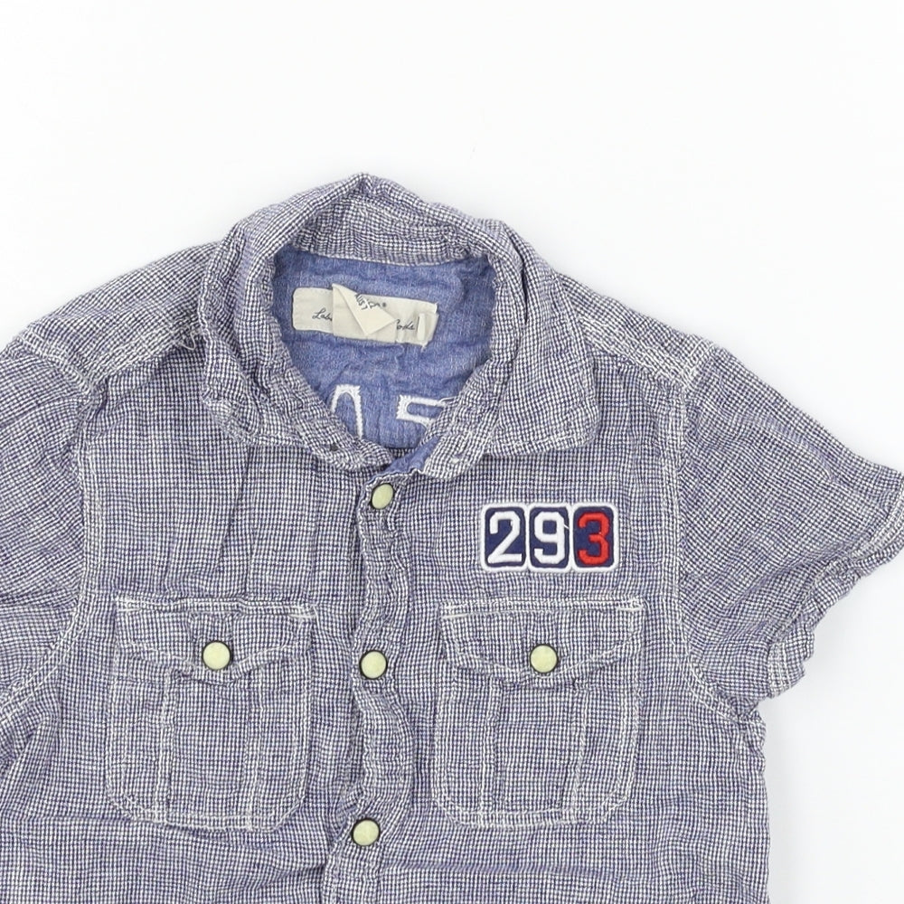 H&M Boys Blue Check  Basic Button-Up Size 7 Years  - Beach Point