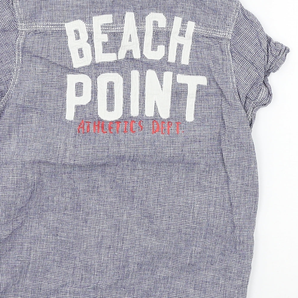 H&M Boys Blue Check  Basic Button-Up Size 7 Years  - Beach Point