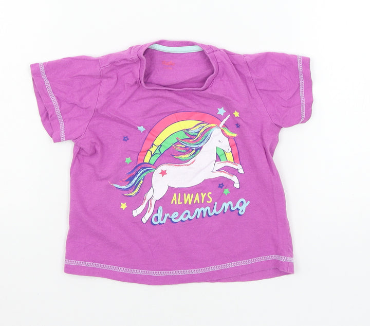 Studio Girls Purple  Jersey Basic T-Shirt Size 3-4 Years  - Unicorn