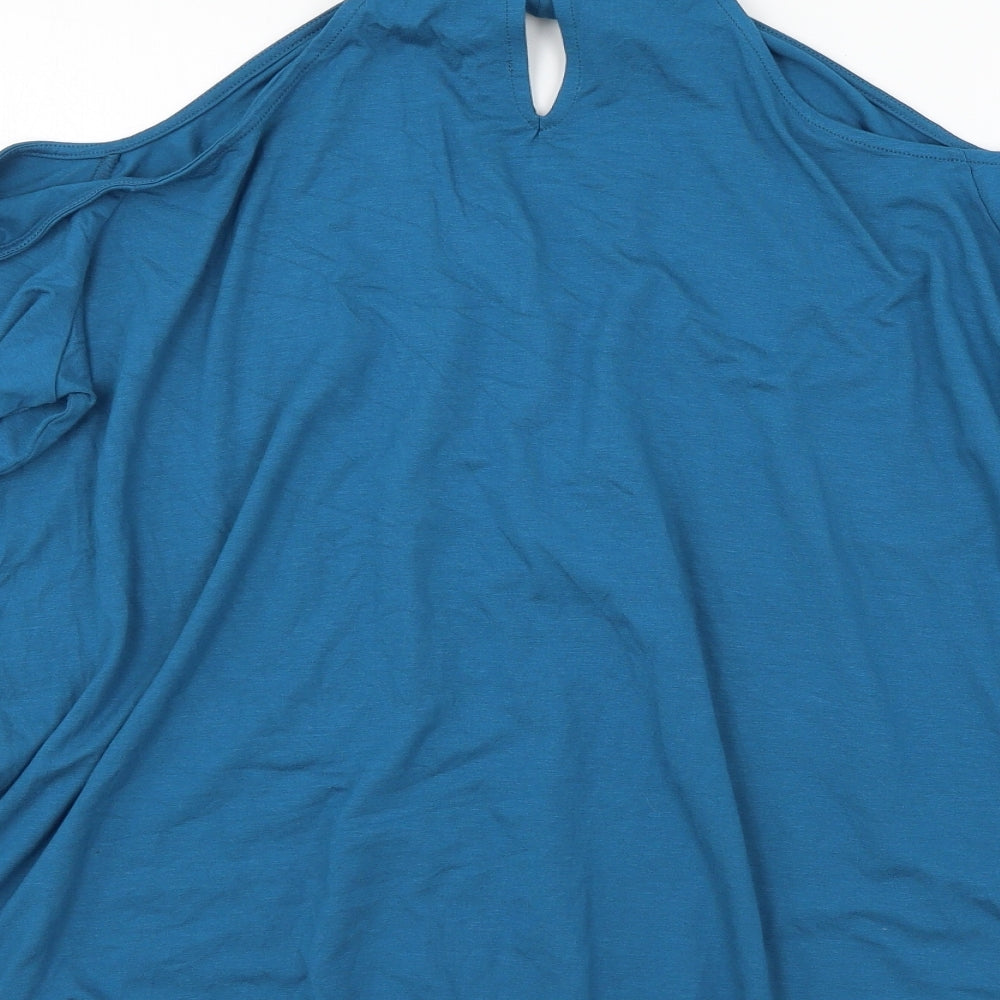 Very Womens Blue  Jersey Basic Blouse Size 18