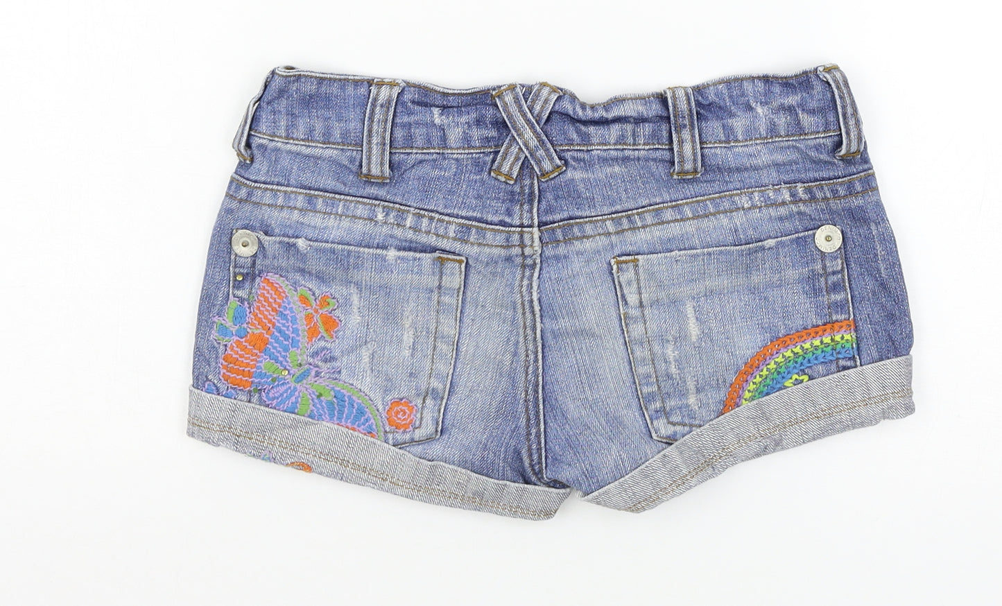 Denim & Co. Girls Blue  Denim Hot Pants Shorts Size 10-11 Years