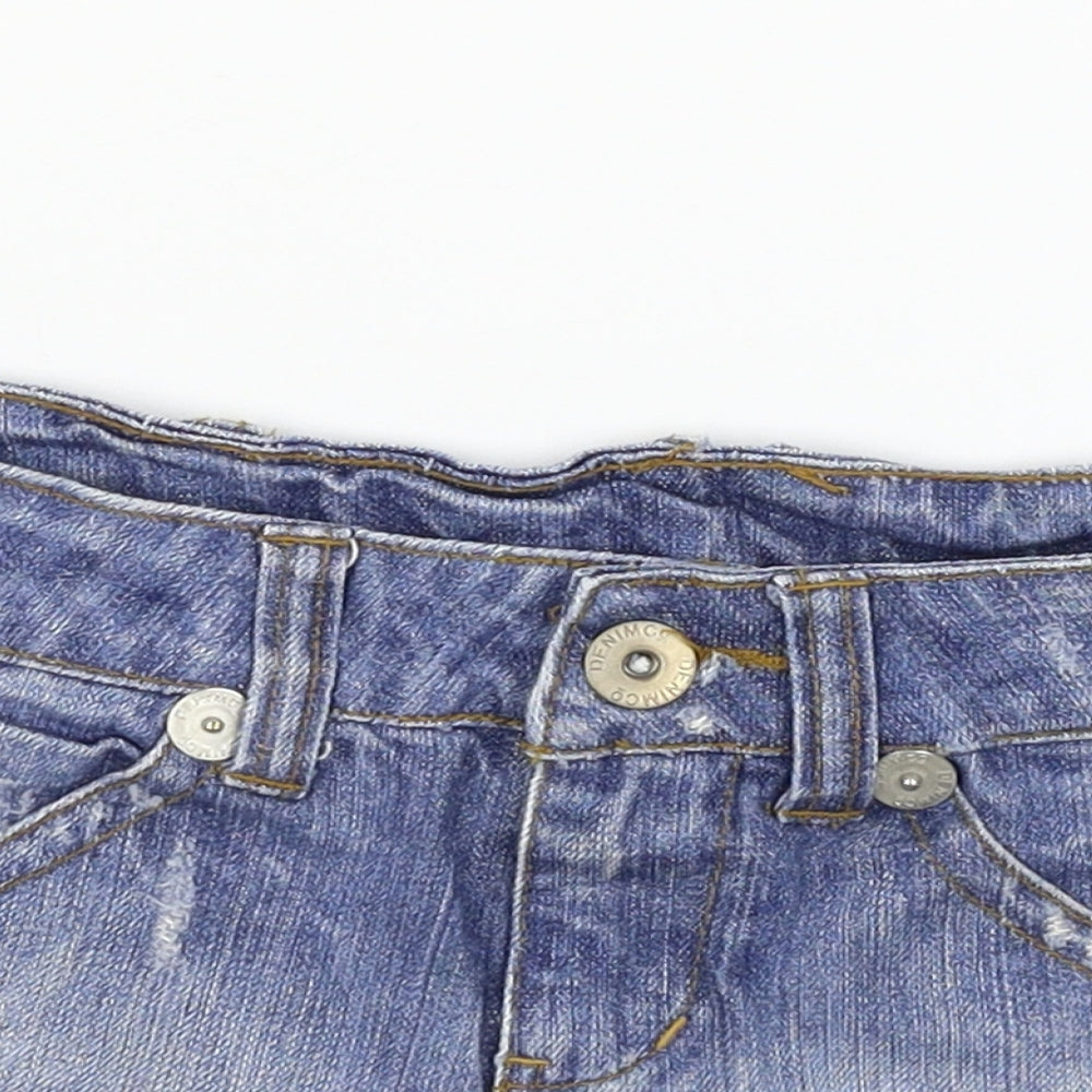 Denim & Co. Girls Blue  Denim Hot Pants Shorts Size 10-11 Years