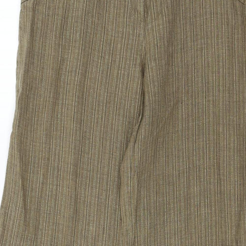 NEXT Womens Brown Striped  Trousers  Size 12 L30 in