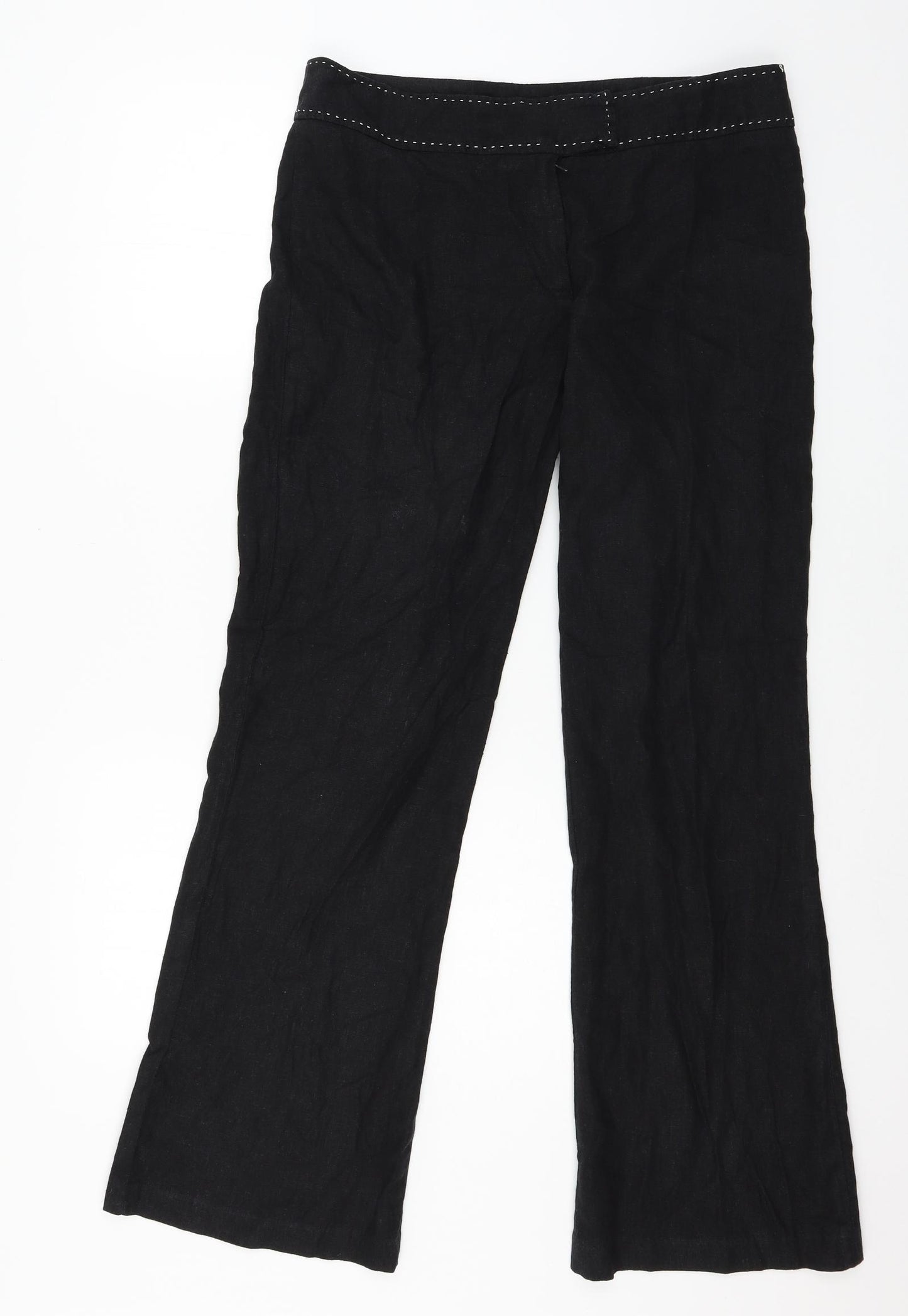 Lime Womens Black   Trousers  Size 12 L29 in