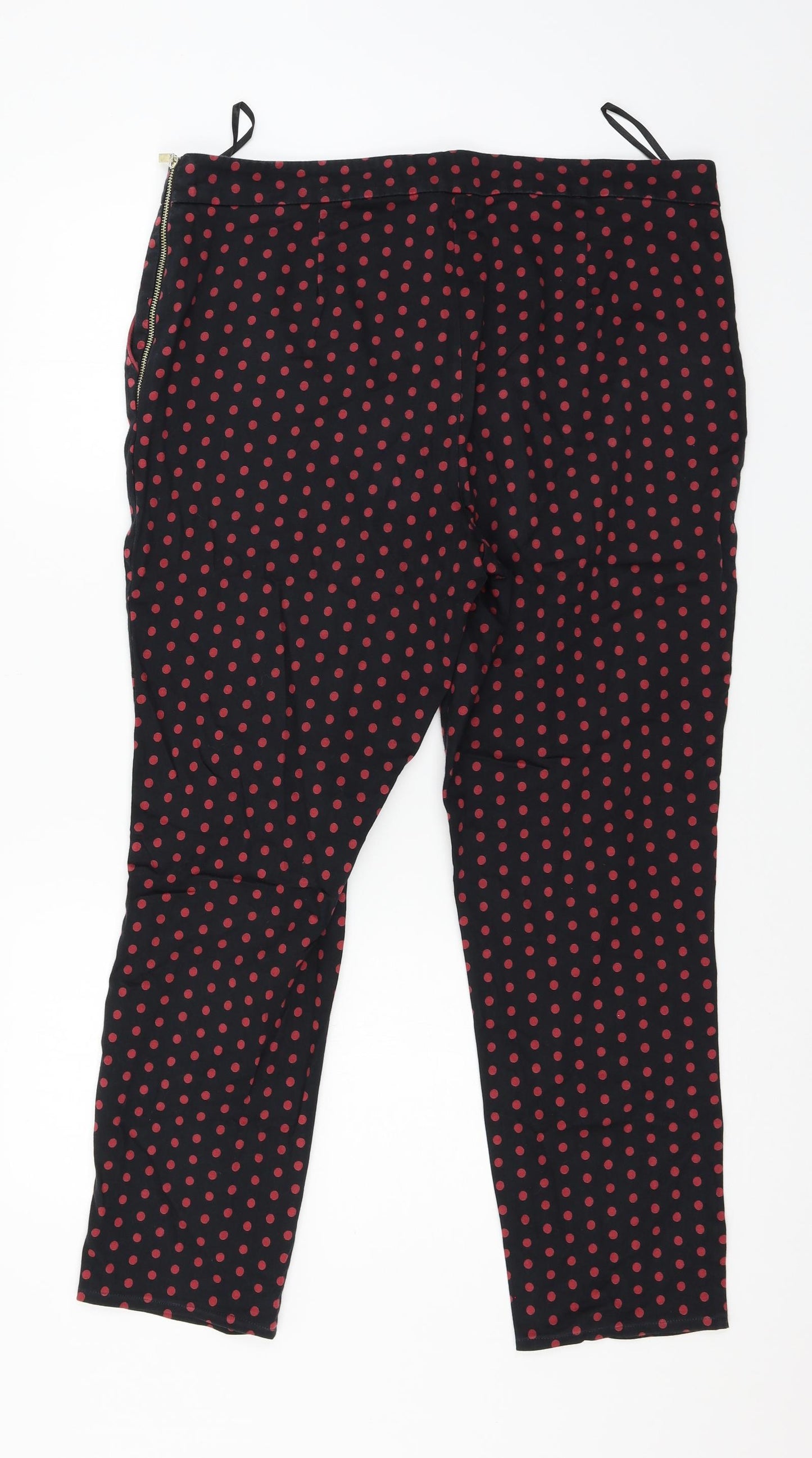 F&F Womens Black Polka Dot  Trousers  Size 16 L25 in