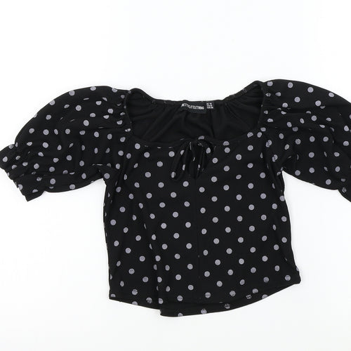PRETTYLITTLETHING Womens Black Colourblock  Basic T-Shirt Size 10