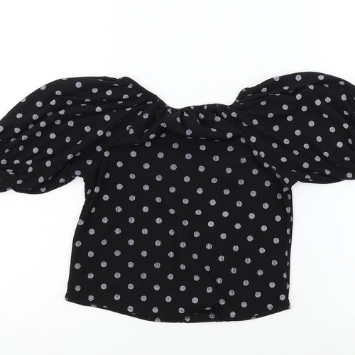 PRETTYLITTLETHING Womens Black Colourblock  Basic T-Shirt Size 10