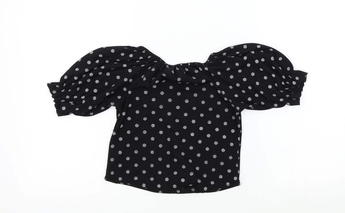 PRETTYLITTLETHING Womens Black Colourblock  Basic T-Shirt Size 10