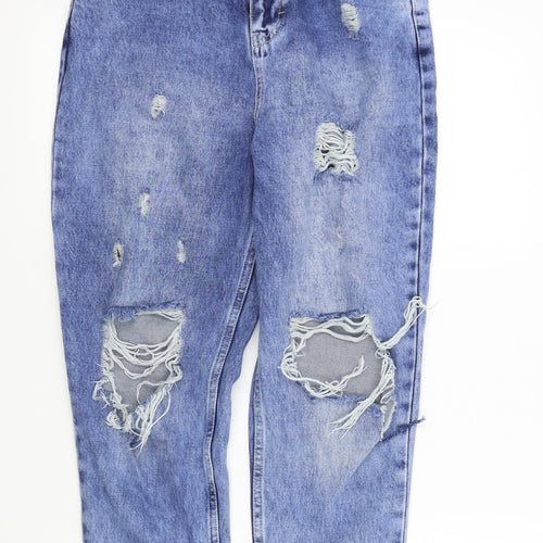 Boohoo Womens Blue   Straight Jeans Size 10 L25 in