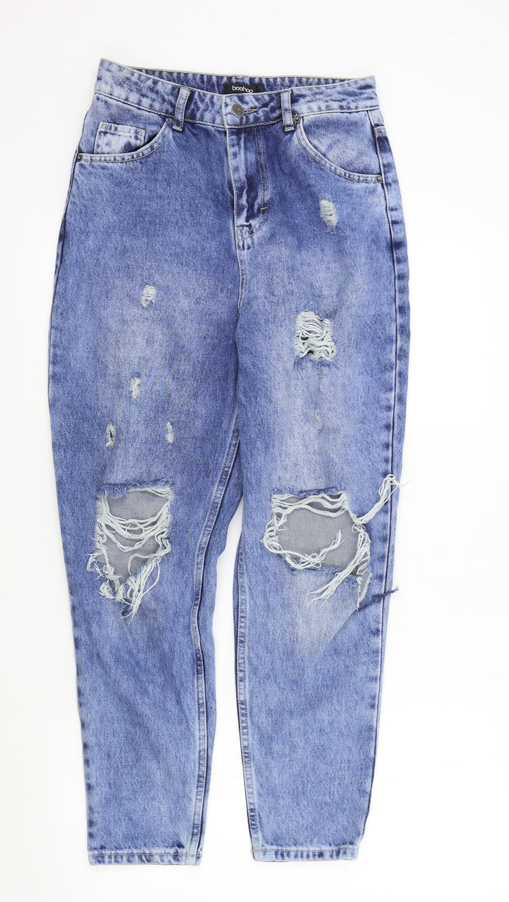 Boohoo Womens Blue Straight Jeans Size 10 L25 in