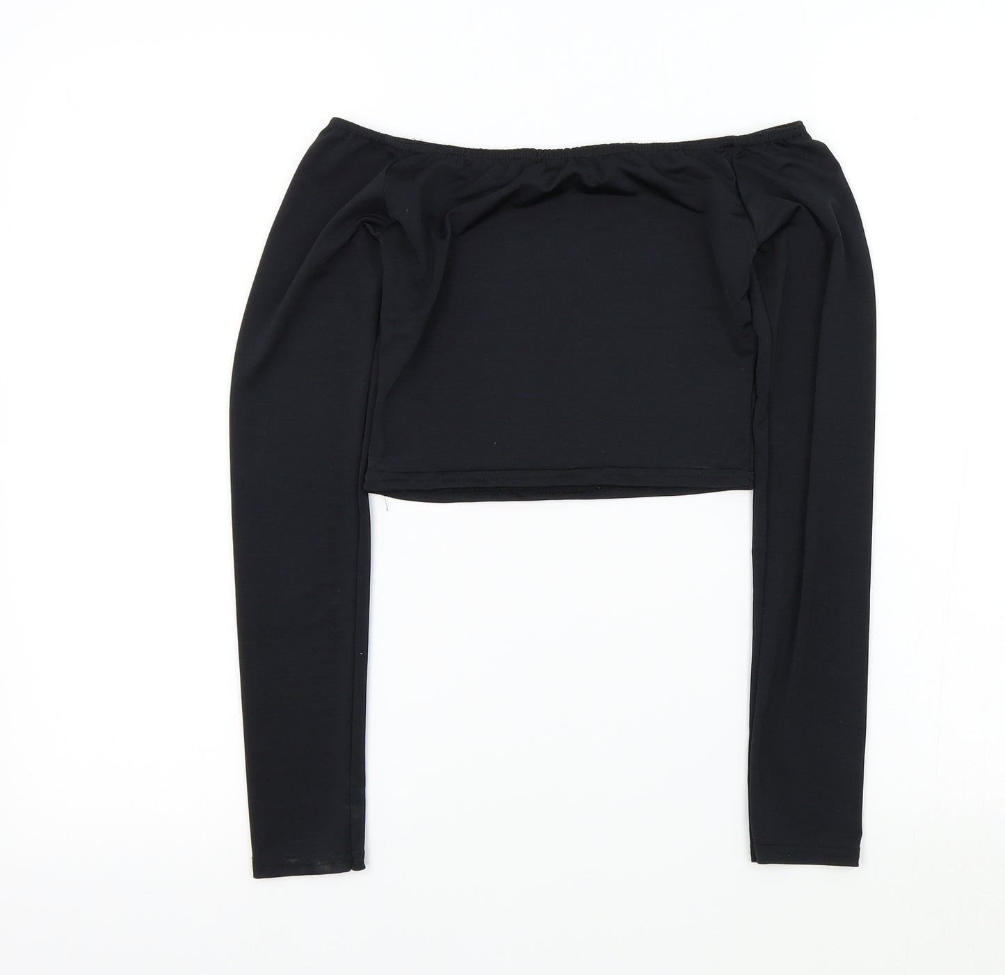 PRETTYLITTLETHING Womens Black Colourblock  Basic T-Shirt Size 8