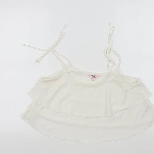 Miss Selfridge Womens White Colourblock  Basic Blouse Size 10