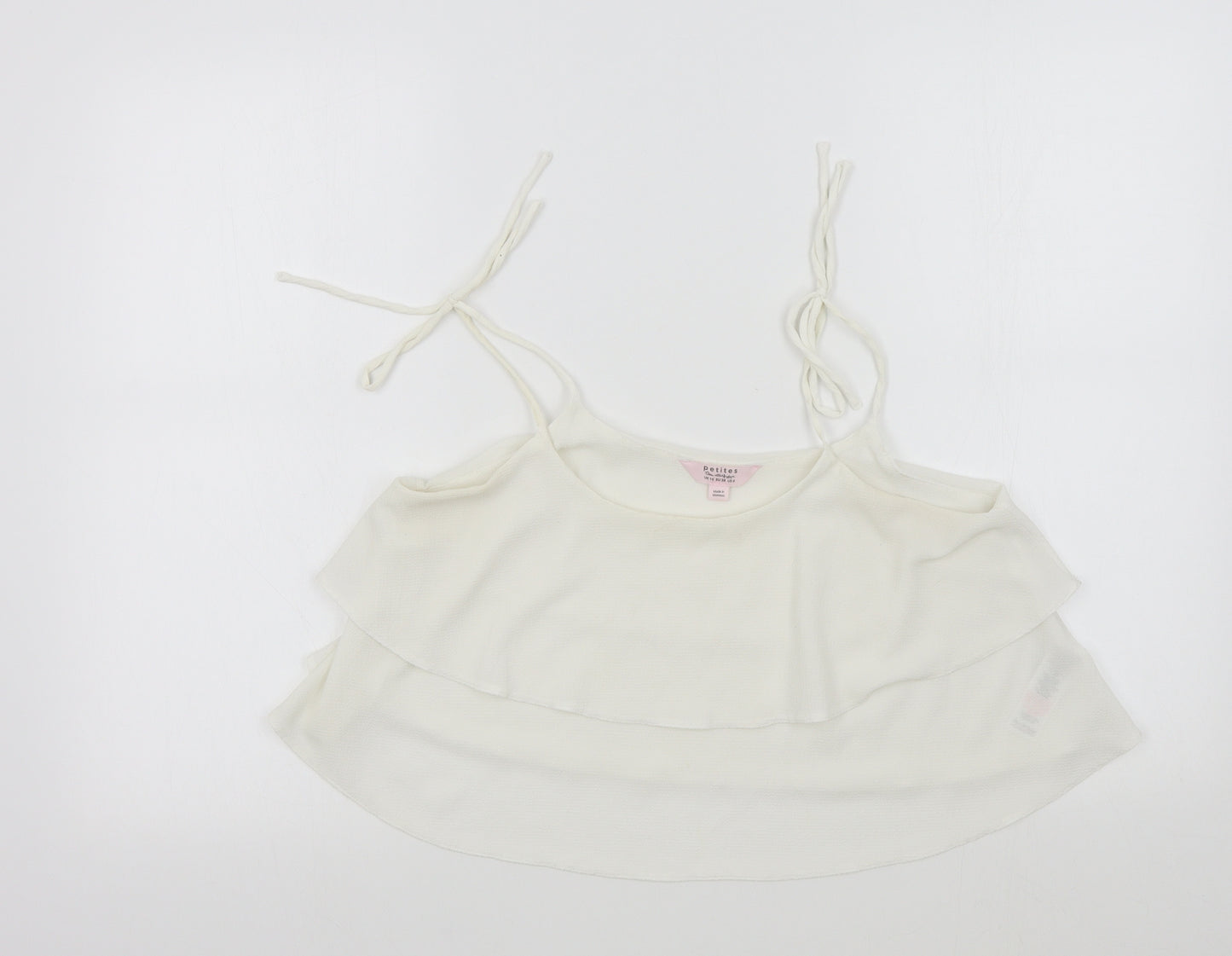 Miss Selfridge Womens White Colourblock  Basic Blouse Size 10