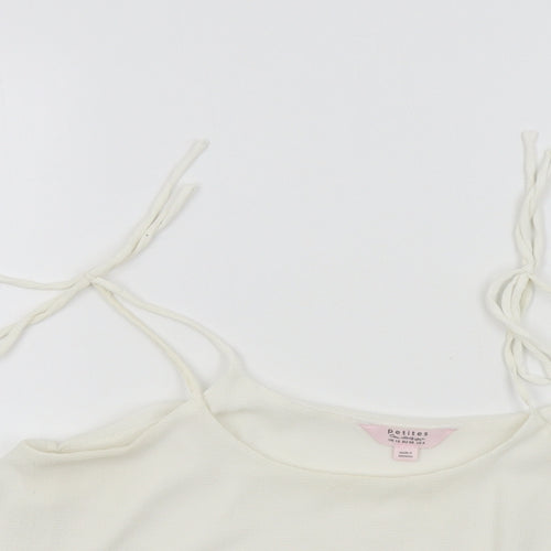 Miss Selfridge Womens White Colourblock  Basic Blouse Size 10
