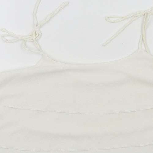 Miss Selfridge Womens White Colourblock  Basic Blouse Size 10