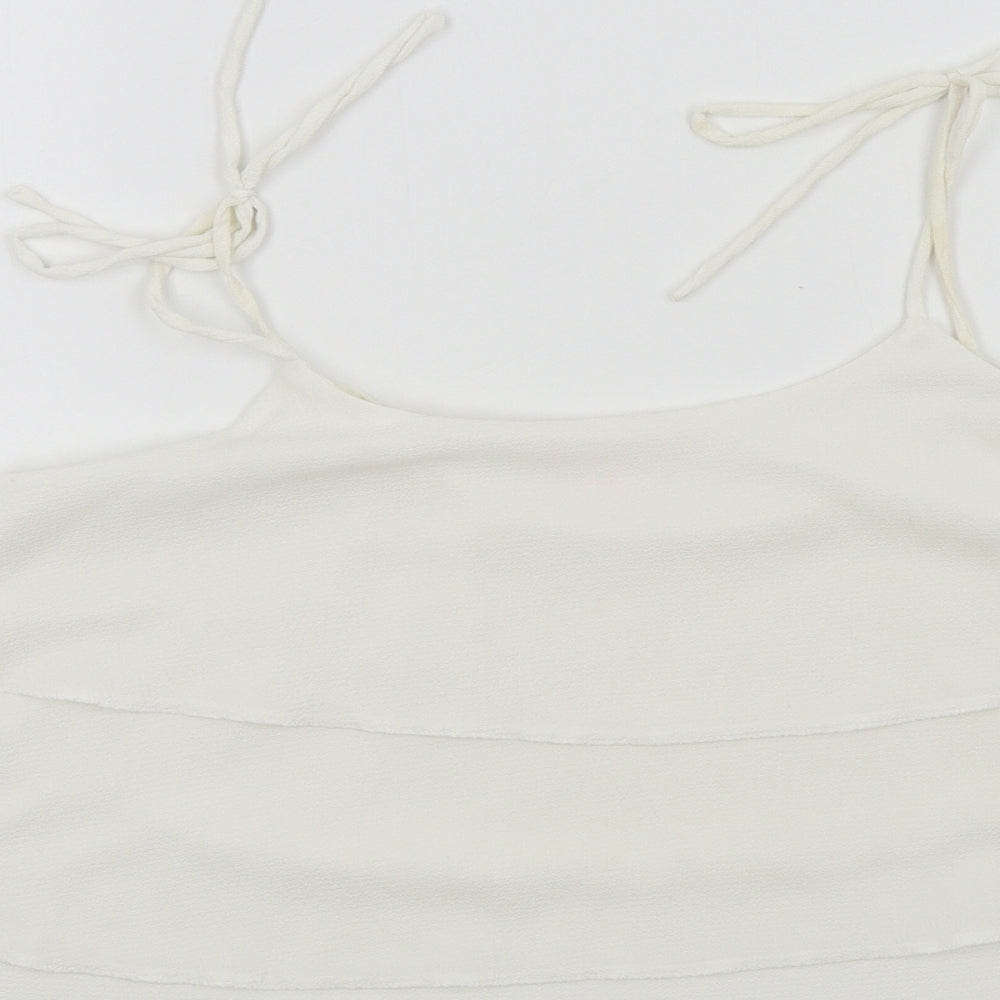 Miss Selfridge Womens White Colourblock  Basic Blouse Size 10
